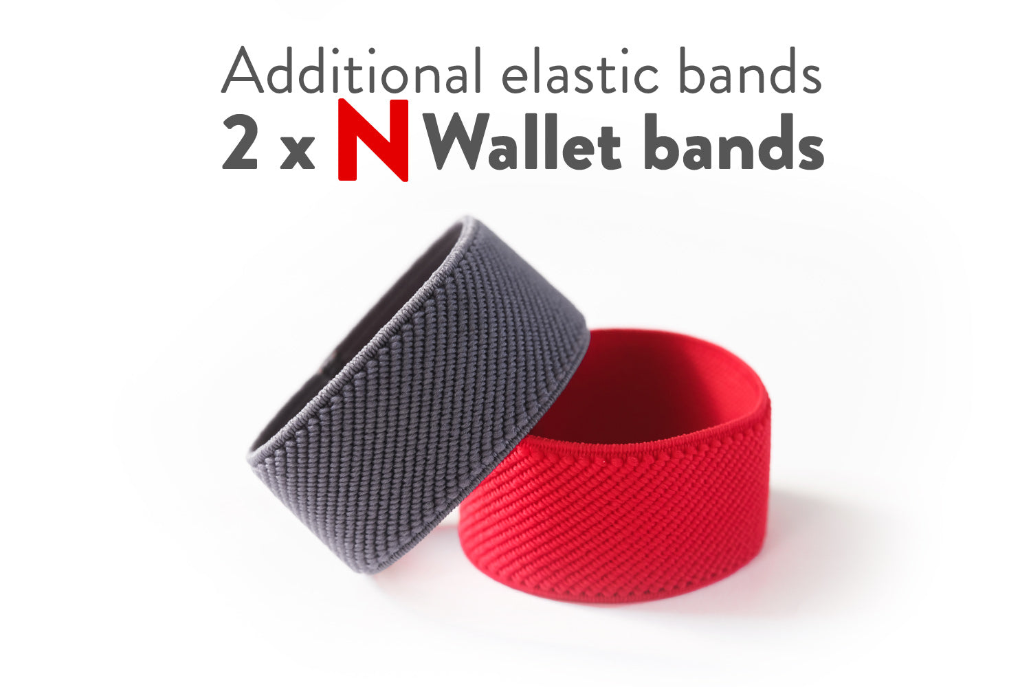 2 x N Wallet additional elastic band - wood, metal, carbon fiber